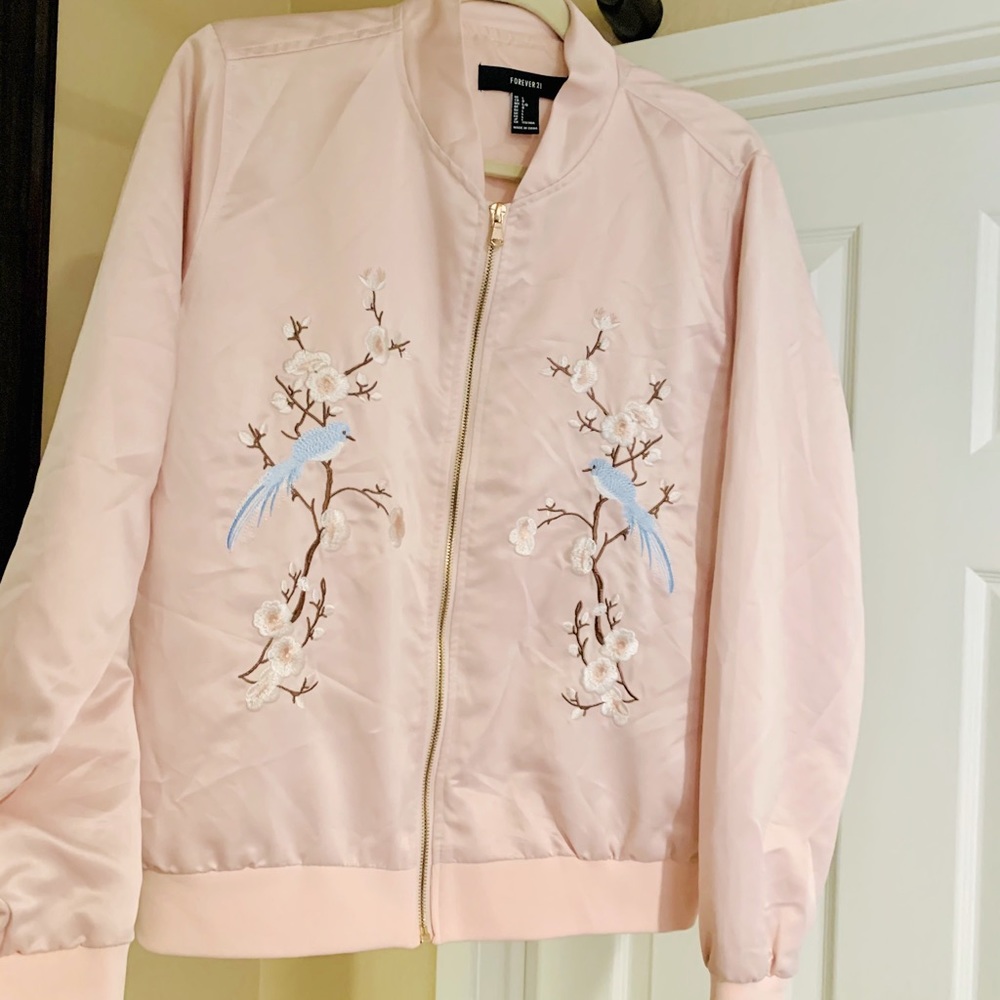 Forever 21 - Light Pink Bomber Jacket - Large